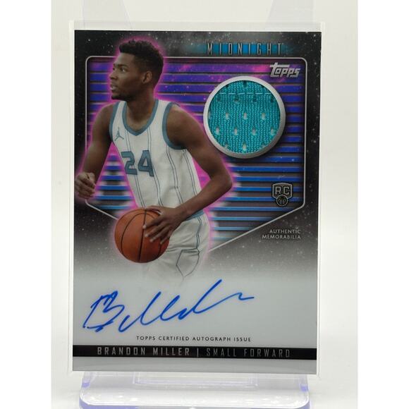 2023-24 Topps Midnight Brandon Miller Rookie Jersey Patch Auto Hornets RC - Picture 1 of 2